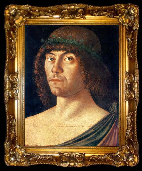 framed  BELLINI, Giovanni Portrait of a Humanist tyu, ta009-2